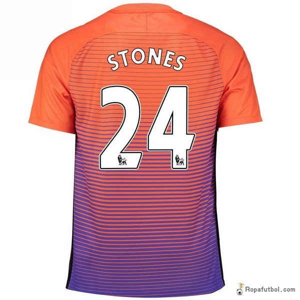 Camiseta Manchester City Replica Tercera Ropa Stones 2016/17 Naranja